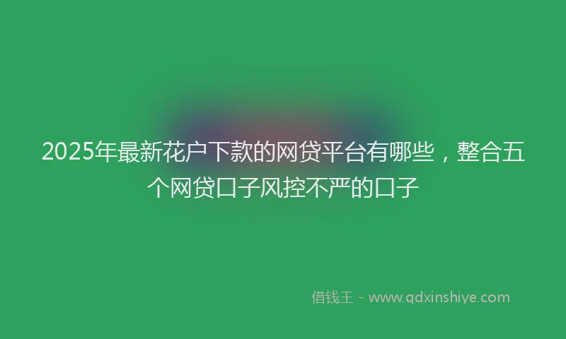 2025年最新花户下款的网贷平台有哪些，整合五个网贷口子风控不严的口子
