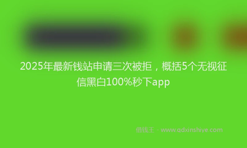 2025年最新钱站申请三次被拒，概括5个无视征信黑白100%秒下app