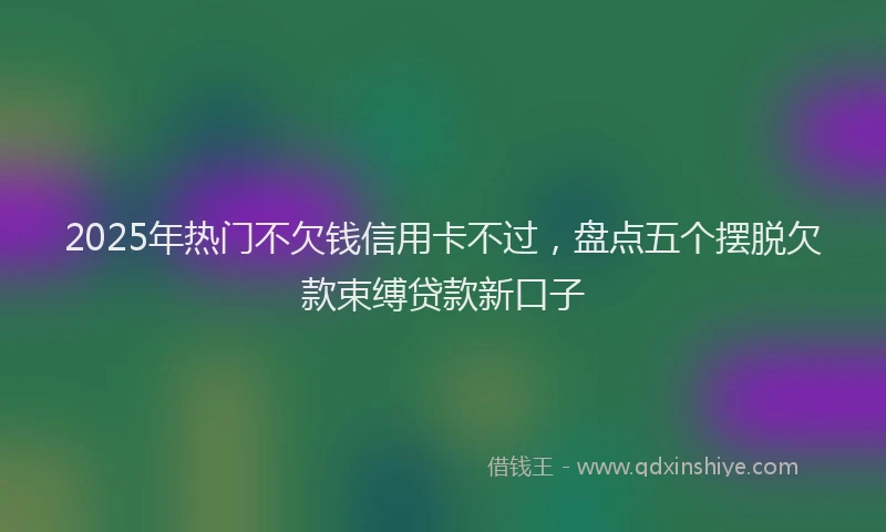 2025年热门不欠钱信用卡不过，盘点五个摆脱欠款束缚贷款新口子