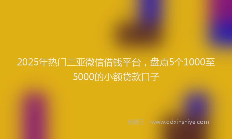 2025年热门三亚微信借钱平台，盘点5个1000至5000的小额贷款口子