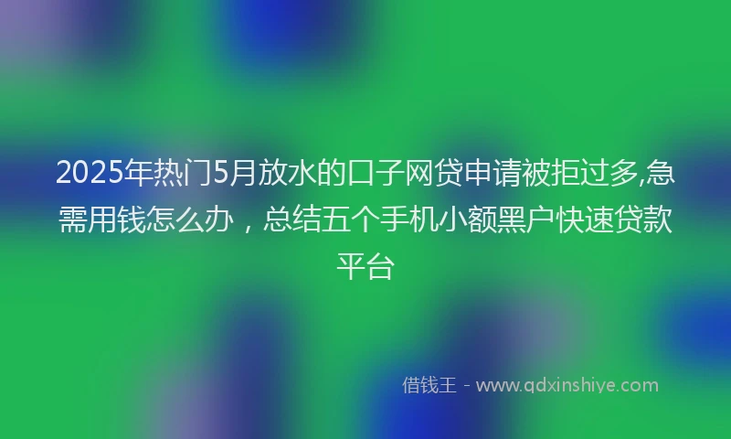 2025年热门5月放水的口子网贷申请被拒过多,急需用钱怎么办，总结五个手机小额黑户快速贷款平台