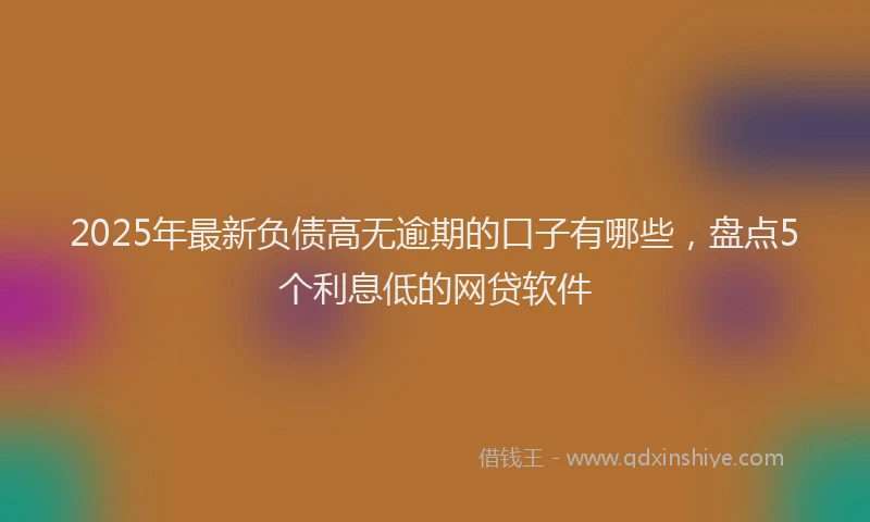2025年最新负债高无逾期的口子有哪些，盘点5个利息低的网贷软件