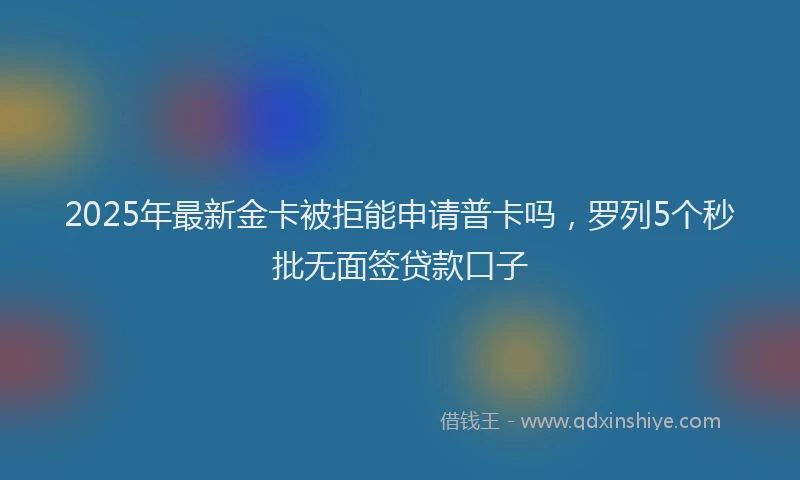 2025年最新金卡被拒能申请普卡吗，罗列5个秒批无面签贷款口子