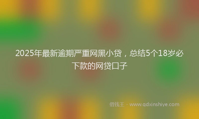 2025年最新逾期严重网黑小贷，总结5个18岁必下款的网贷口子