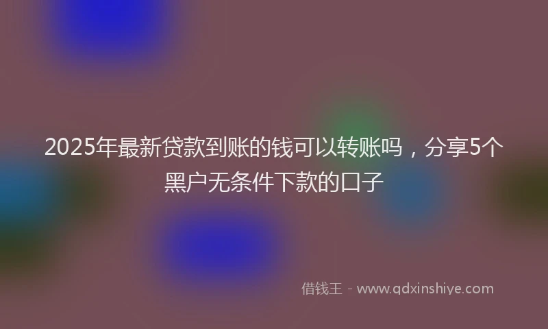 2025年最新贷款到账的钱可以转账吗，分享5个黑户无条件下款的口子