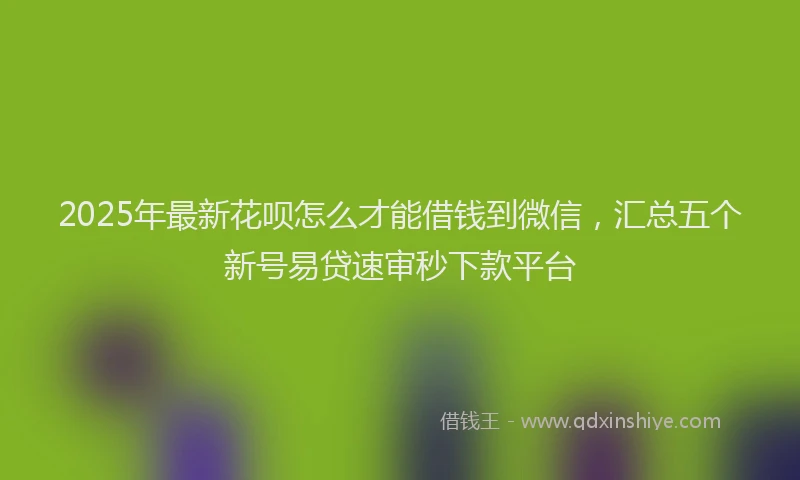 2025年最新花呗怎么才能借钱到微信，汇总五个新号易贷速审秒下款平台