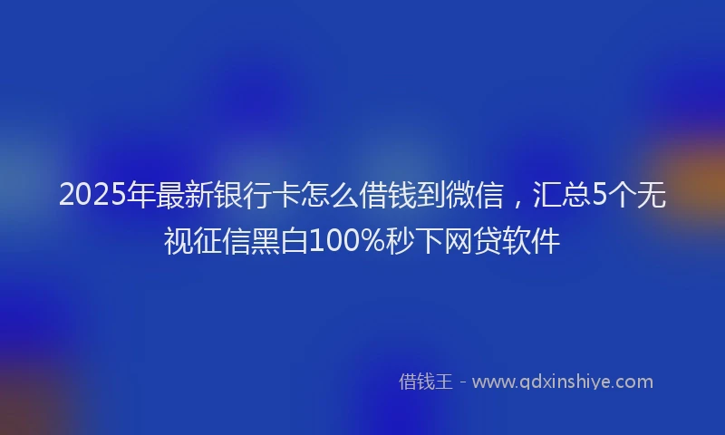 2025年最新银行卡怎么借钱到微信，汇总5个无视征信黑白100%秒下网贷软件