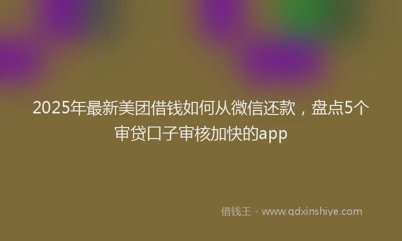 2025年最新美团借钱如何从微信还款，盘点5个审贷口子审核加快的app