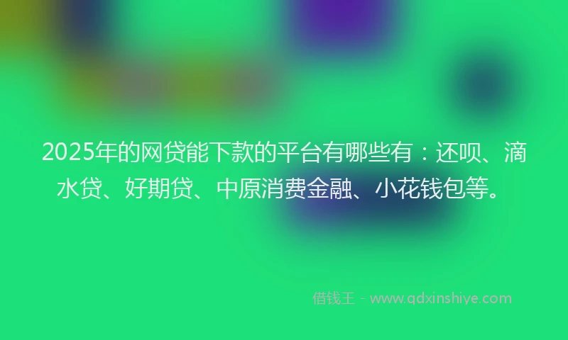 2025年的网贷能下款的平台有哪些有：还呗、滴水贷、好期贷、中原消费金融、小花钱包等。