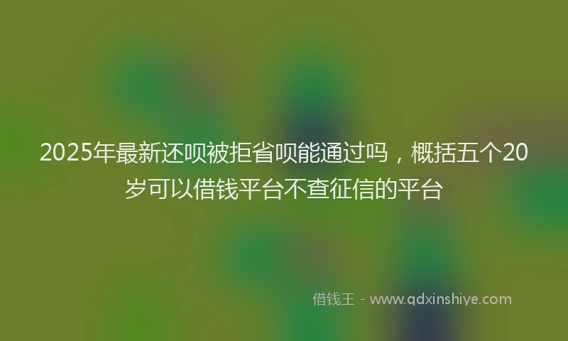 2025年最新还呗被拒省呗能通过吗，概括五个20岁可以借钱平台不查征信的平台