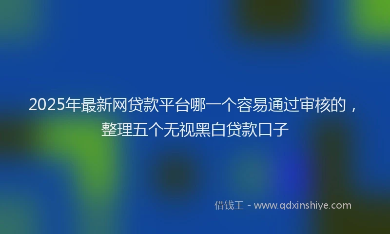 2025年最新网贷款平台哪一个容易通过审核的，整理五个无视黑白贷款口子