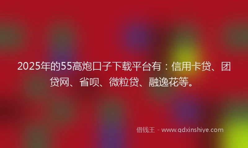 2025年的55高炮口子下载平台有：信用卡贷、团贷网、省呗、微粒贷、融逸花等。