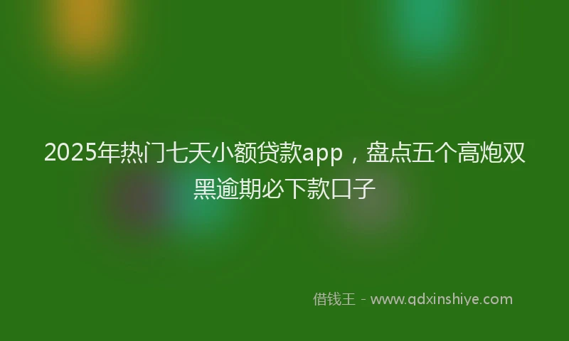 2025年热门七天小额贷款app，盘点五个高炮双黑逾期必下款口子