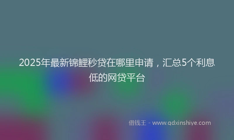 2025年最新锦鲤秒贷在哪里申请，汇总5个利息低的网贷平台