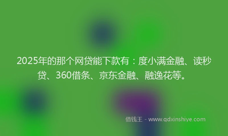 2025年的那个网贷能下款有：度小满金融、读秒贷、360借条、京东金融、融逸花等。
