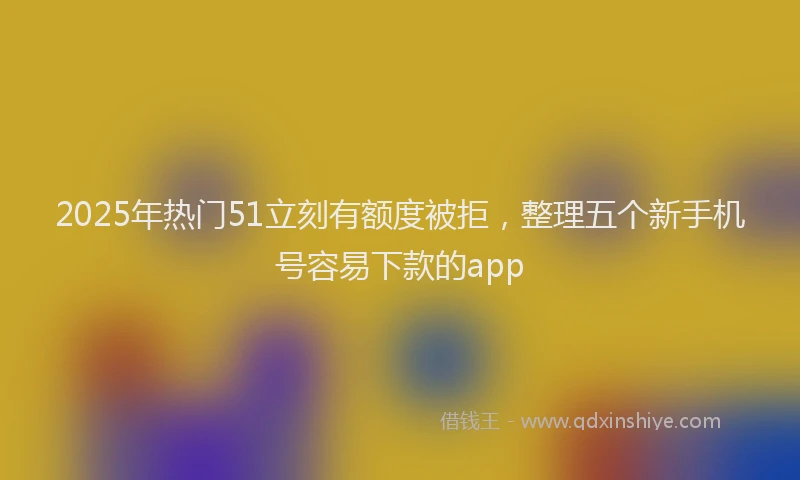 2025年热门51立刻有额度被拒，整理五个新手机号容易下款的app
