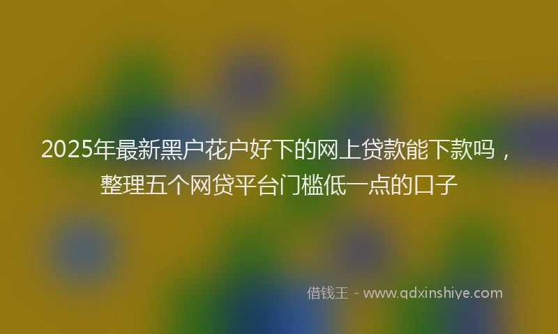 2025年最新黑户花户好下的网上贷款能下款吗，整理五个网贷平台门槛低一点的口子