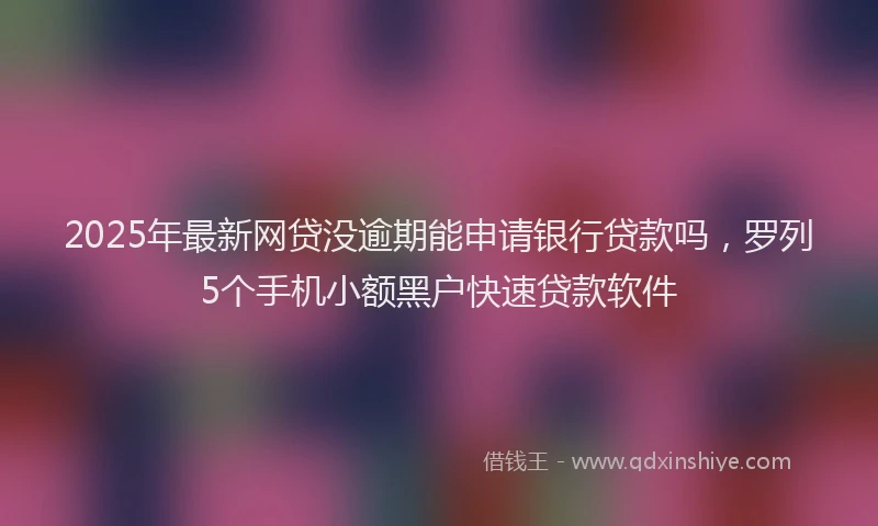2025年最新网贷没逾期能申请银行贷款吗，罗列5个手机小额黑户快速贷款软件