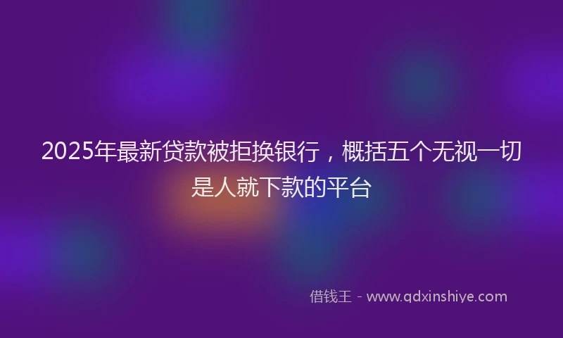 2025年最新贷款被拒换银行，概括五个无视一切是人就下款的平台