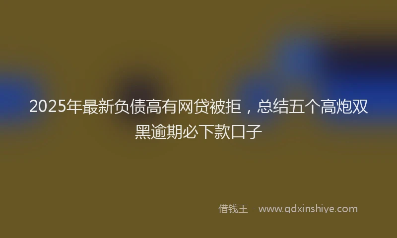 2025年最新负债高有网贷被拒，总结五个高炮双黑逾期必下款口子