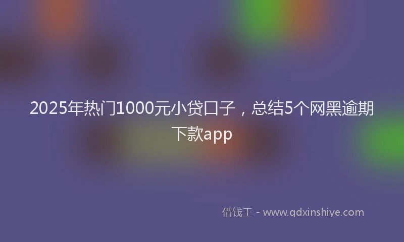 2025年热门1000元小贷口子，总结5个网黑逾期下款app