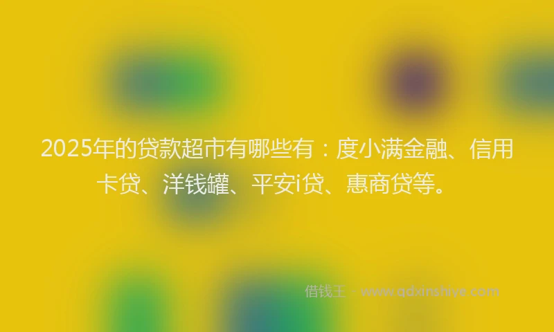 2025年的贷款超市有哪些有：度小满金融、信用卡贷、洋钱罐、平安i贷、惠商贷等。