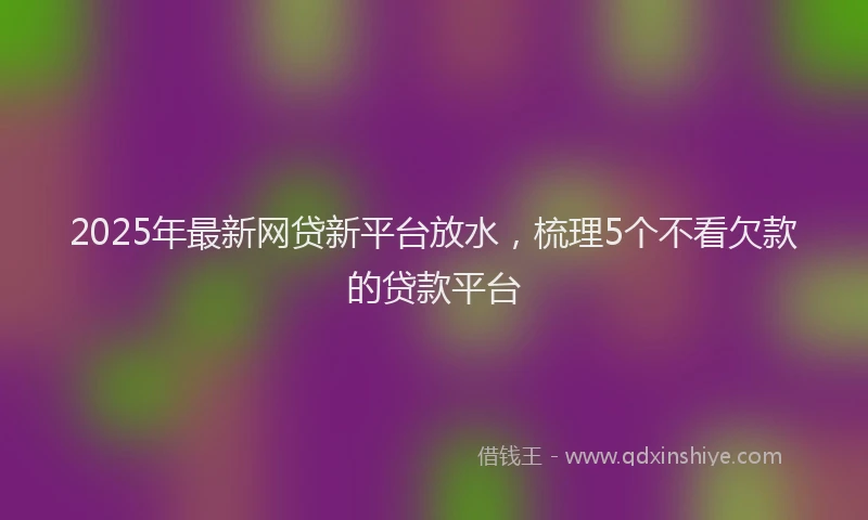2025年最新网贷新平台放水，梳理5个不看欠款的贷款平台