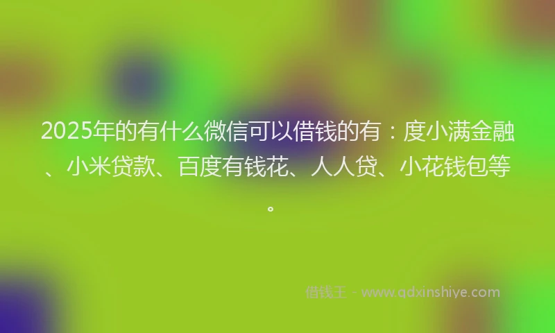 2025年的有什么微信可以借钱的有：度小满金融、小米贷款、百度有钱花、人人贷、小花钱包等。