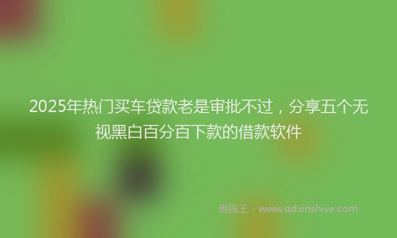 2025年热门买车贷款老是审批不过，分享五个无视黑白百分百下款的借款软件