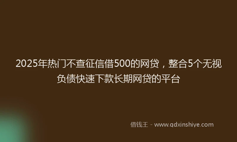 2025年热门不查征信借500的网贷，整合5个无视负债快速下款长期网贷的平台