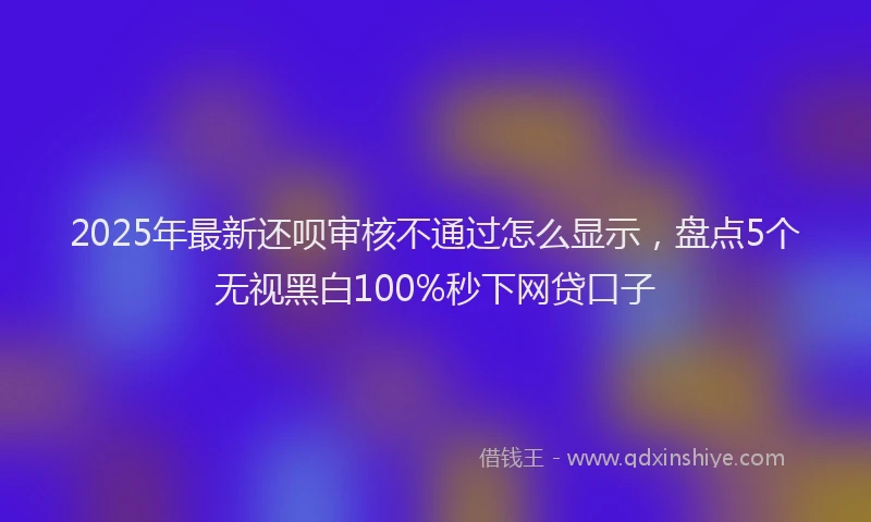 2025年最新还呗审核不通过怎么显示，盘点5个无视黑白100%秒下网贷口子