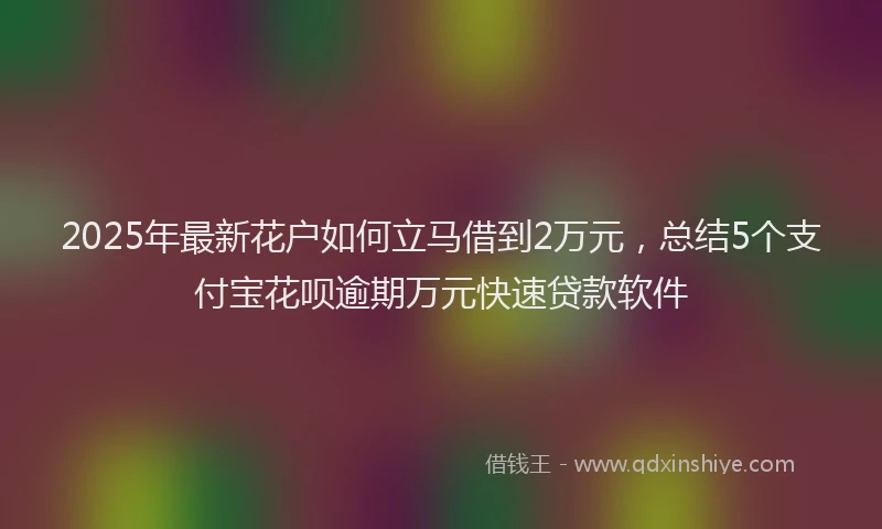 2025年最新花户如何立马借到2万元，总结5个支付宝花呗逾期万元快速贷款软件