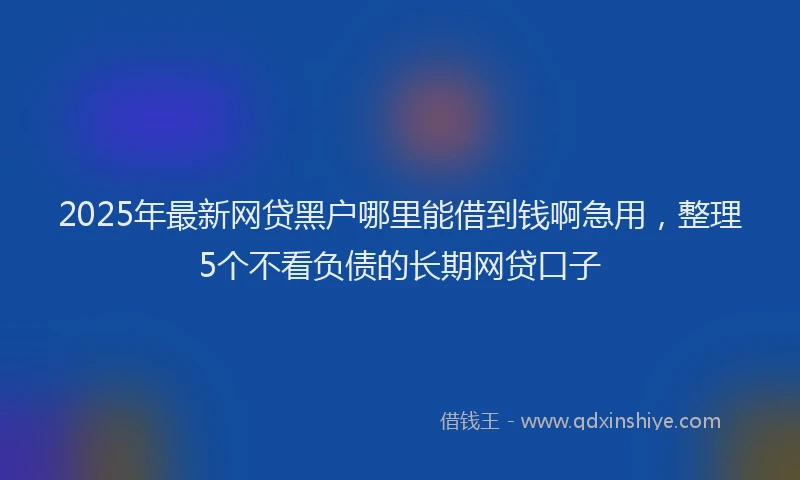 2025年最新网贷黑户哪里能借到钱啊急用，整理5个不看负债的长期网贷口子