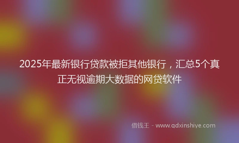 2025年最新银行贷款被拒其他银行，汇总5个真正无视逾期大数据的网贷软件