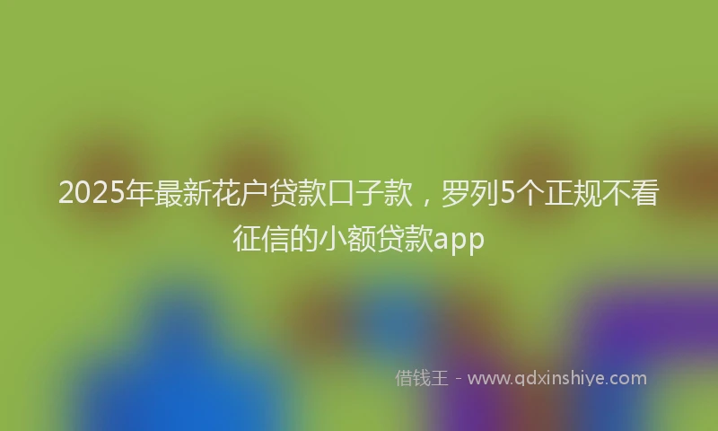 2025年最新花户贷款口子款，罗列5个正规不看征信的小额贷款app