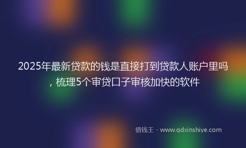 2025年最新贷款的钱是直接打到贷款人账户里吗，梳理5个审贷口子审核加快的软件