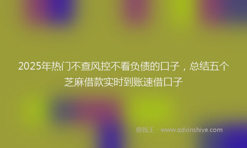 2025年热门不查风控不看负债的口子，总结五个芝麻借款实时到账速借口子
