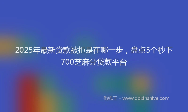 2025年最新贷款被拒是在哪一步，盘点5个秒下700芝麻分贷款平台