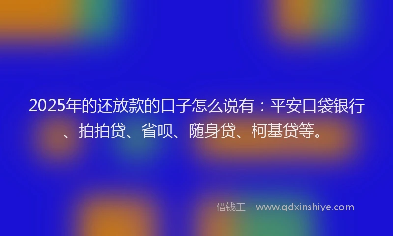 2025年的还放款的口子怎么说有：平安口袋银行、拍拍贷、省呗、随身贷、柯基贷等。