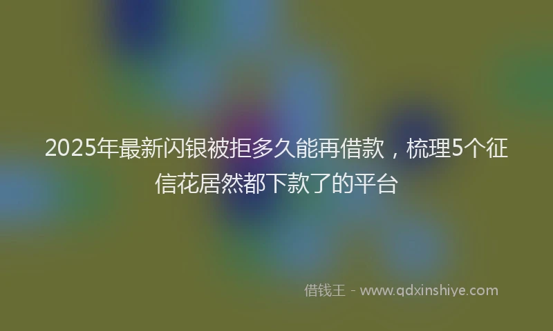 2025年最新闪银被拒多久能再借款，梳理5个征信花居然都下款了的平台