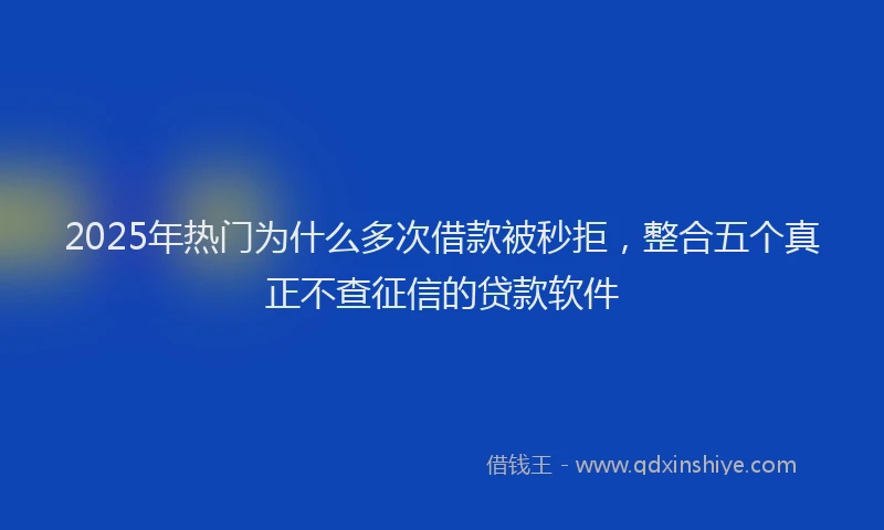 2025年热门为什么多次借款被秒拒，整合五个真正不查征信的贷款软件