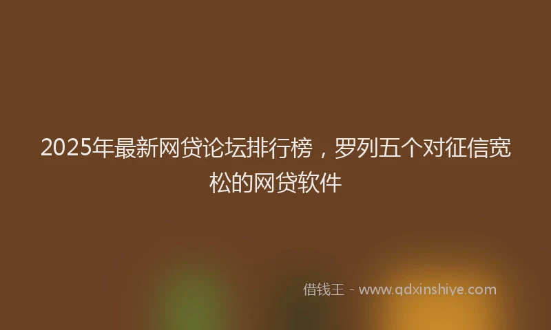 2025年最新网贷论坛排行榜，罗列五个对征信宽松的网贷软件