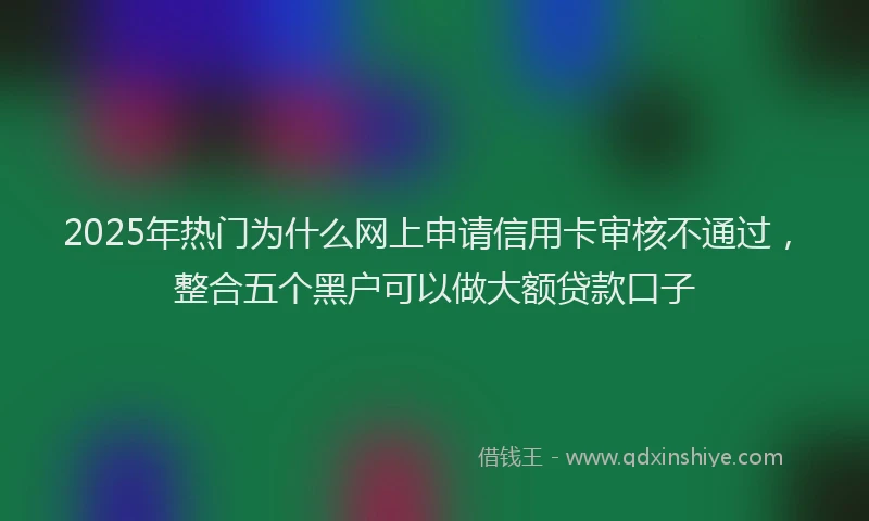 2025年热门为什么网上申请信用卡审核不通过，整合五个黑户可以做大额贷款口子