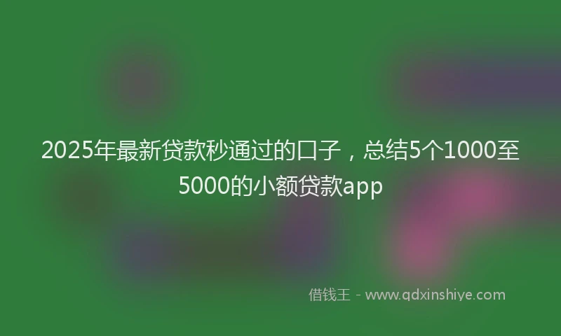 2025年最新贷款秒通过的口子，总结5个1000至5000的小额贷款app