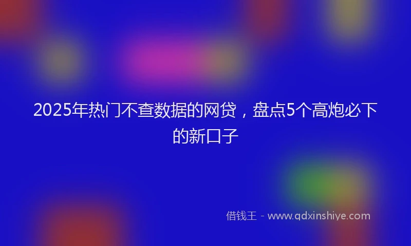 2025年热门不查数据的网贷，盘点5个高炮必下的新口子