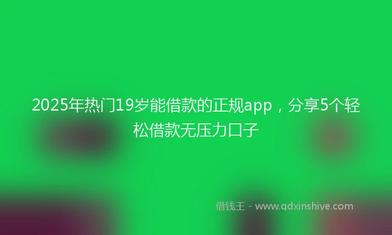 2025年热门19岁能借款的正规app，分享5个轻松借款无压力口子