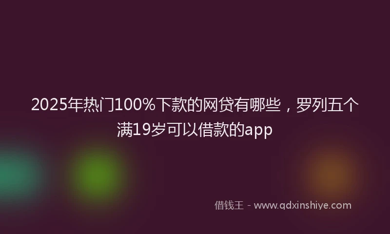 2025年热门100%下款的网贷有哪些，罗列五个满19岁可以借款的app