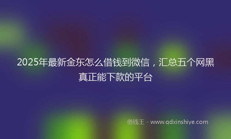 2025年最新金东怎么借钱到微信，汇总五个网黑真正能下款的平台