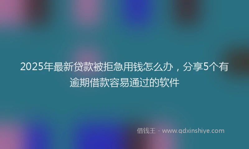 2025年最新贷款被拒急用钱怎么办，分享5个有逾期借款容易通过的软件