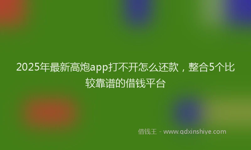 2025年最新高炮app打不开怎么还款，整合5个比较靠谱的借钱平台